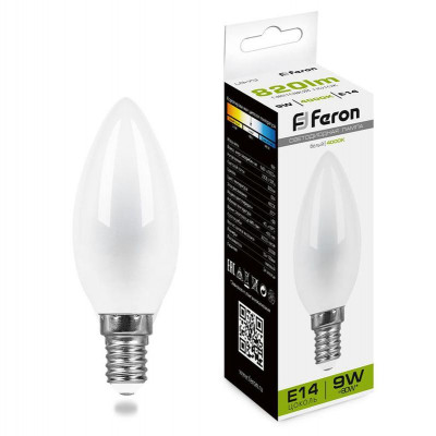 Лампа светодиодная LB-73 9Вт матовая 4000К E14 230В FERON 25957