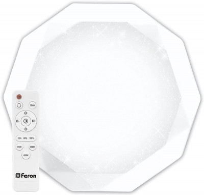 Светильник светодиодный AL5200 DIAмOND 36Вт 3000К-6000К IP20 max 2900лм управляемый поставляется в комплекте с пультом и батарейками для него (2 шт) FERON 29635