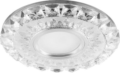 Светильник CD922 50Вт G5.3 MR16 потолочн. встраив. со светодиод. подсветкой 15LEDх2835 SMD 4000К с драйвером в комплекте прозр. хром FERON 28897