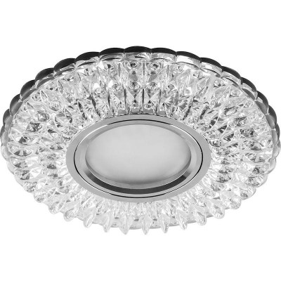 Светильник CD937 50Вт G5.3 MR16 потолочн. встраив. со светодиод. подсветкой 15LEDх2835 SMD 4000К с драйвером в комплекте прозр. хром FERON 29470