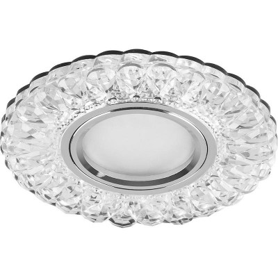 Светильник CD938 50Вт G5.3 MR16 потолочн. встраив. со светодиод. подсветкой 15LEDх2835 SMD 4000К с драйвером в комплекте прозр. хром FERON 29471