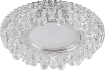 Светильник CD941 50Вт G5.3 MR16 потолочн. встраив. со светодиод. подсветкой 15LEDх2835 SMD 4000К с драйвером в комплекте прозр. FERON 32654