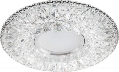 Светильник CD942 50Вт G5.3 MR16 потолочн. встраив. со светодиод. подсветкой 15LEDх2835 SMD 4000К с драйвером в комплекте прозр. FERON 32655