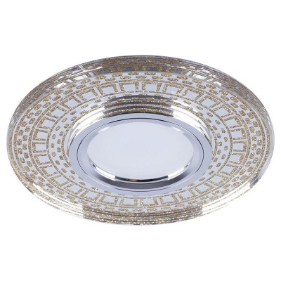 Светильник CD981 50Вт G5.3 MR16 потолочн. встраив. со светодиод. подсветкой 15LEDх2835 SMD 4000К с драйвером в комплекте прозр. зол. FERON 32438