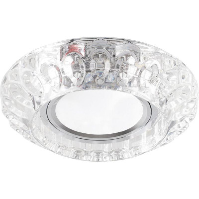 Светильник CD987 50Вт G5.3 MR16 потолочн. встраив. со светодиод. подсветкой 15LEDх2835 SMD 4000К с драйвером в комплекте прозр. FERON 32664