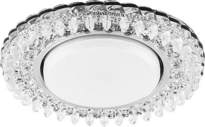 Светильник CD4027 15Вт GX53 встраив. без лампы со светодиод. подсветкой 20LEDх2835 SMD 4000К с драйвером в комплекте прозр. хром FERON 29541