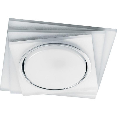 Светильник CD5023 15Вт GX53 встраив. квадрат без лампы со светодиод. подсветкой 20LEDх2835 SMD 4000К с драйвером в комплекте матов. хром FERON 40521