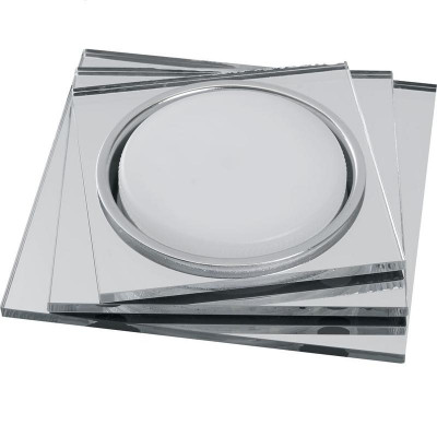 Светильник CD5024 15Вт GX53 встраив. квадрат без лампы со светодиод. подсветкой 20LEDх2835 SMD 4000К с драйвером в комплекте прозр. хром FERON 40523