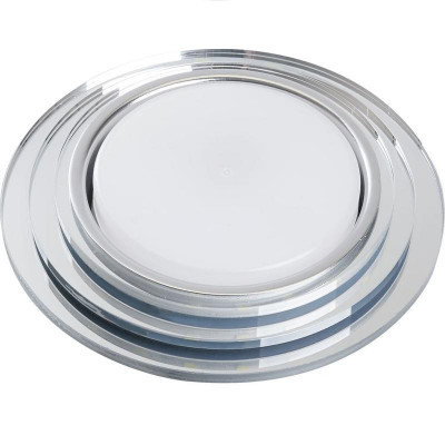 Светильник CD5024 15Вт GX53 встраив. круг без лампы со светодиод. подсветкой 20LEDх2835 SMD 4000К с драйвером в комплекте прозр. хром FERON 40524