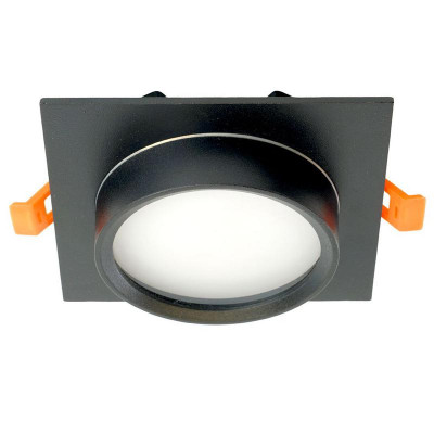 Светильник DL505 15Вт 230В GX53 IP44 потолочн. встраив. квадрат без лампы черн. FERON 51104