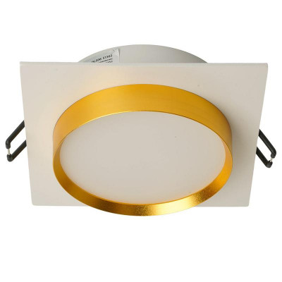 Светильник DL506 15Вт 230В GX53 потолочн. встраив. квадрат без лампы бел. + зол. FERON 51362