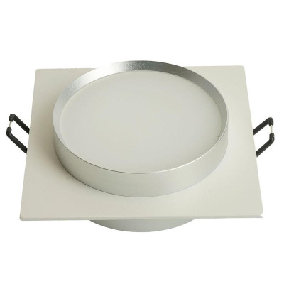 Светильник DL506 15Вт 230В GX53 потолочн. встраив. квадрат без лампы бел. + серебр. FERON 51361