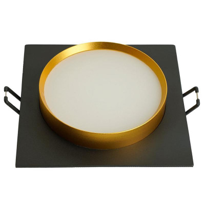 Светильник DL506 15Вт 230В GX53 потолочн. встраив. квадрат без лампы черн. + зол. FERON 51364