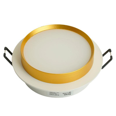 Светильник DL507 15Вт 230В GX53 потолочн. встраив. круг без лампы бел. + зол. FERON 51354