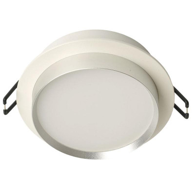 Светильник DL507 15Вт 230В GX53 потолочн. встраив. круг без лампы бел. + серебр. FERON 51353