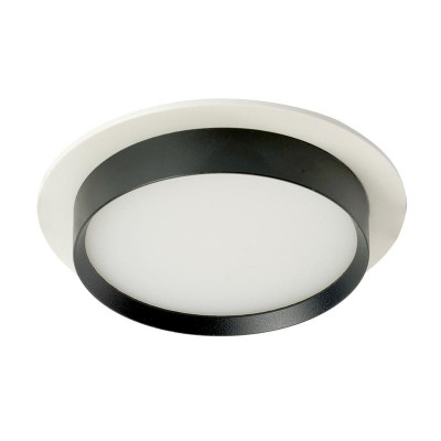 Светильник DL507 15Вт 230В GX53 потолочн. встраив. круг без лампы бел. + черн. FERON 51351