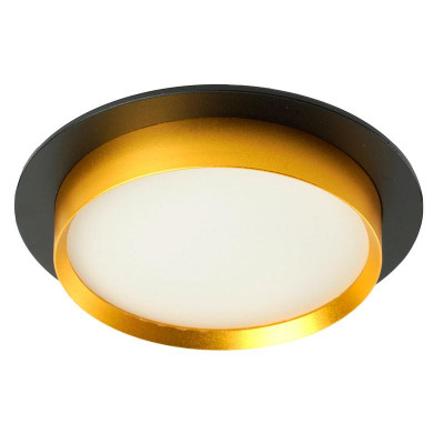 Светильник DL507 15Вт 230В GX53 потолочн. встраив. круг без лампы черн. + зол. FERON 51356