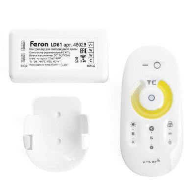 Контроллер для лент CCT-MIX 12-24В с пультом бел. FERON 48028