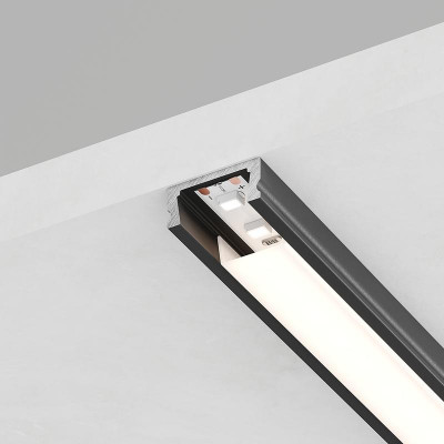 Профиль накладной CAB262 16х6 L2000 низкий в комплекте 2 заглушки 4 крепежа алюм. черн. FERON 10371