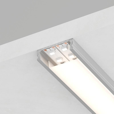 Профиль накладной CAB263 24х6 L2000 широкий в комплекте 2 заглушки 4 крепежа алюм. серебр. FERON 10277