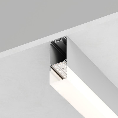 Профиль накладной/подвесной CAB266 35х74 L2000 в комплекте 2 заглушки 4 крепежа алюм. серебр. FERON 10377