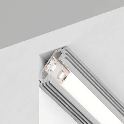 Профиль угловой CAB272 24х10 L2000 с фаской в комплекте 2 заглушки 4 крепежа алюм. серебр. FERON 10270