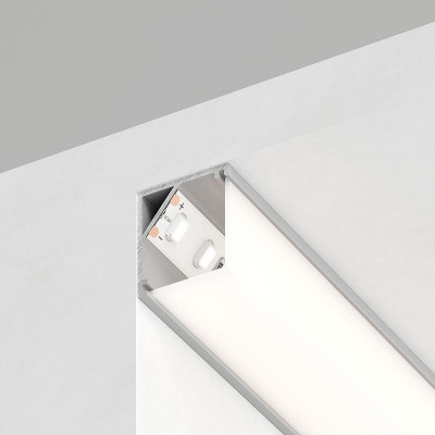 Профиль угловой квадратный 16х16мм CAB281 с матов. экраном 2 заглушками 4 крепежами в комплекте алюм. серебр. FERON 10300