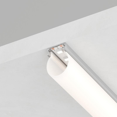 Профиль круглый CAB282 16х20 L2000 узкий в комплекте 2 заглушки 4 крепежа алюм. серебр. FERON 10301