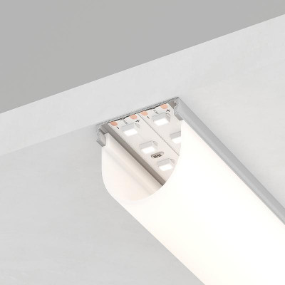 Профиль накладной круглый CAB283 24х20мм L2000 в комплекте 2 заглушки 4 крепежа алюм. серебр. FERON 10302