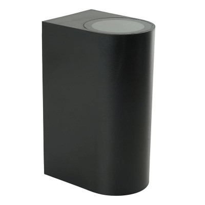 Светильник DH015-P 2хGU10 220-240В садово-парковый на стену пластик черн. FERON 51545