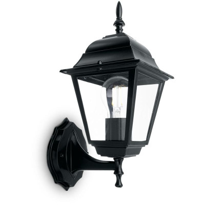 Светильник 4101/PL4101 60Вт E27 230В садово-парковый на стену вверх черн. FERON 11014