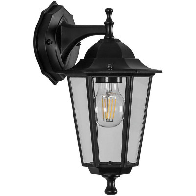 Светильник 6202/PL6202 100Вт E27 230В садово-парковый на стену вниз черн. FERON 11066