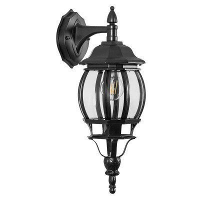 Светильник 8102/PL8102 100Вт E27 230В садово-парковый на стену вниз черн. FERON 11098