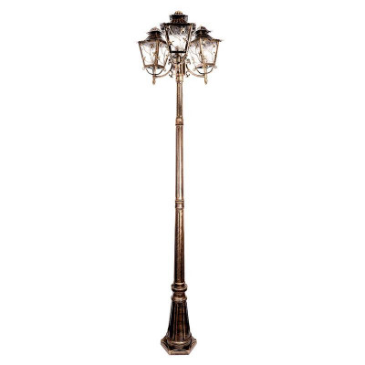 Светильник PL638 3х60Вт E27 230В 2м садово-парковый черн. зол. FERON 11646