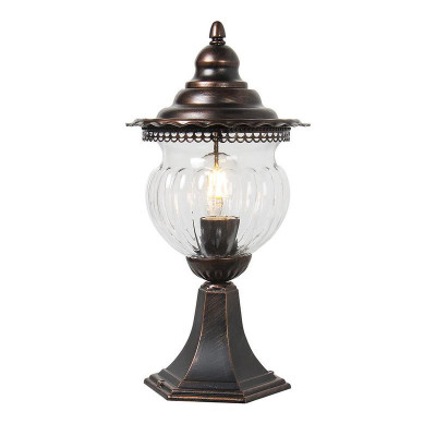 Светильник PL594 60Вт E27 230В 195х195х395мм садово-парковый на постамент коричн. FERON 11622