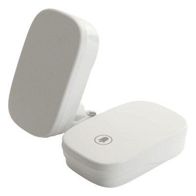 Звонок электрический беспроводной DB-380 клавиша и база в розетку радиочастотный 433мГц бел. FERON 48882