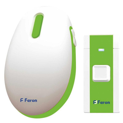 Звонок электрический дверной E-375 36 мелодий бел. зел. FERON 23688