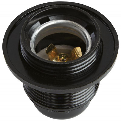 Патрон Е27 250В 4А 55х58мм с кольцом карболит латунь черн. FERON 41041