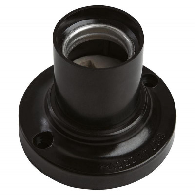 Патрон Е27 250В 4А 71х55мм потолочн. прямой карболит латунь черн. FERON 41042