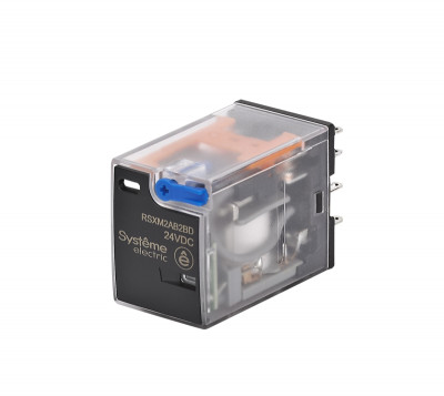 Реле 12А 2перекл. 24В DC тест кнопка LED SE RSXM2AB2BD