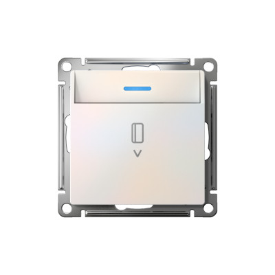 Выключатель карточный AtlasDesign 10А с подсветкой без задержки отключения механизм жемчуж. SE ATN000414