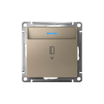 Выключатель карточный AtlasDesign 10А с подсветкой без задержки отключения механизм шампань SE ATN000514