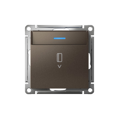 Выключатель карточный AtlasDesign 10А с подсветкой без задержки отключения механизм мокко SE ATN000614