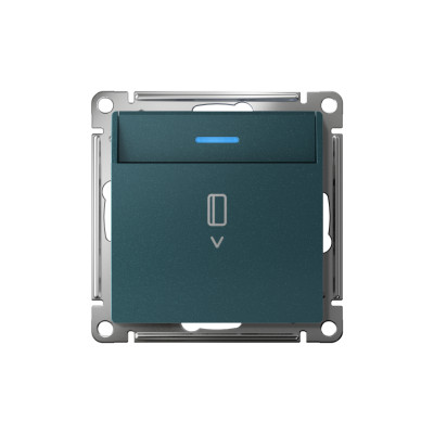 Выключатель карточный AtlasDesign 10А с подсветкой без задержки отключения механизм изумруд SE ATN000814