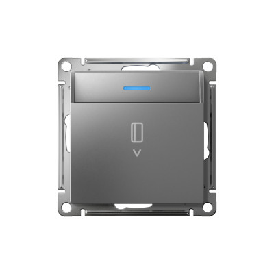 Выключатель карточный AtlasDesign 10А с подсветкой без задержки отключения механизм сталь SE ATN000914