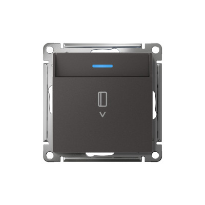 Выключатель карточный AtlasDesign 10А с подсветкой без задержки отключения механизм базальт SE ATN001414