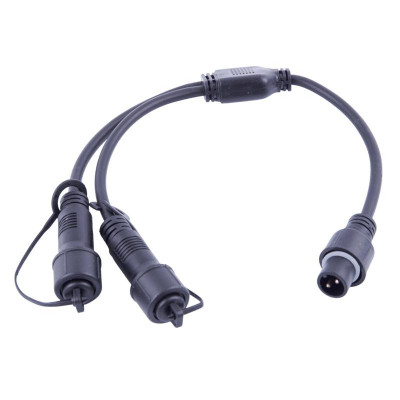 Провод-разветвитель для гирлянд UCX-F90 S2/0.4M/BK серии F90PRO 0.4м 2 выхода статика/мерцание IP67 черн. Uniel UL-00013233