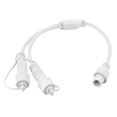 Провод-разветвитель для гирлянд UCX-F90 S2/0.4M/WH серии F90PRO 0.4м 2 выхода статика/мерцание IP67 бел. Uniel UL-00013232