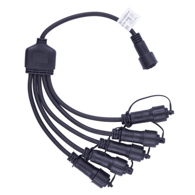 Провод-разветвитель для гирлянд UCX-F90 S5/0.4M/BK серии F90PRO 0.4м 5 выходов статика/мерцание IP67 черн. Uniel UL-00013237