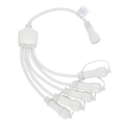 Провод-разветвитель для гирлянд UCX-F90 S5/0.4M/WH серии F90PRO 0.4м 5 выходов статика/мерцание IP67 бел. Uniel UL-00013236